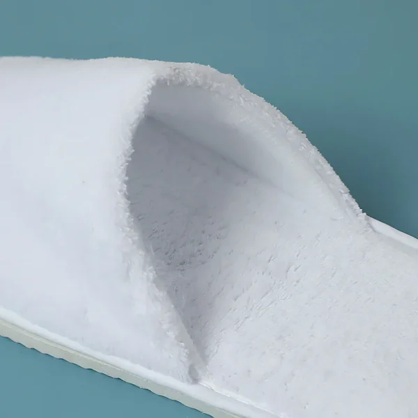 White Cotton Disposable Slippers for Men and Women Hotel Travel Sandals - Image 6