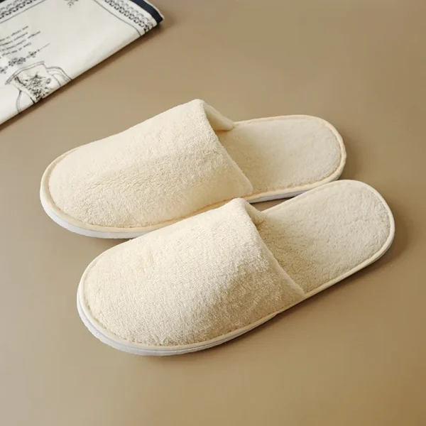 Winter Cotton Disposable Slippers for Men Women Hotel Travel Sandals - Image 3