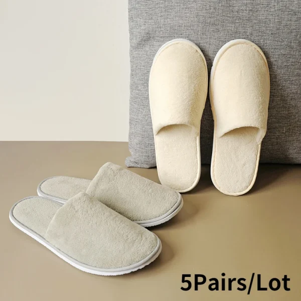 Winter Cotton Disposable Slippers for Men Women Hotel Travel Sandals - Image 2