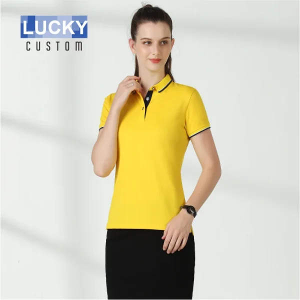 Vibrant Women's Slim Fit Short Sleeve Golf Polo Shirt for Stylish Business Casual - Image 5
