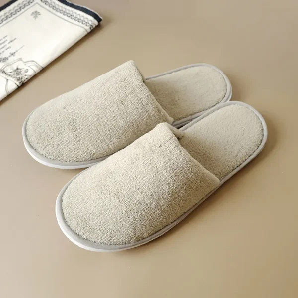 Winter Cotton Disposable Slippers for Men Women Hotel Travel Sandals - Image 4