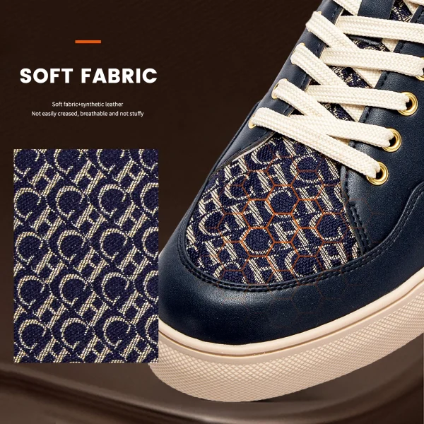 Luxury Men's Casual Lace-Up Shoes Breathable Comfortable Monogrammed - Image 3