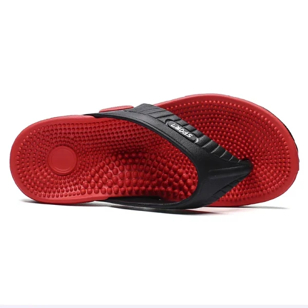 Luxury Breathable Massage Flip Flops for Men Size 46 Summer Sandals - Image 3
