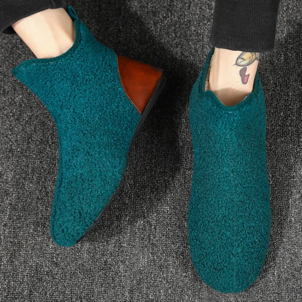 Warm High Top Cotton Slippers for Men Lightweight Indoor Winter Shoes - Image 4