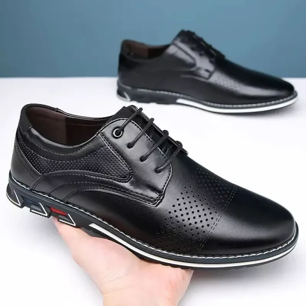 Luxury Black Leather Oxford Shoes for Men Big Sizes 48 to 53 - Image 4