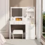 White With stool