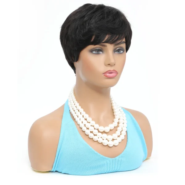 Stylish Pixie Cut Wigs for Women Human Hair Short Bob with Bangs - Image 3
