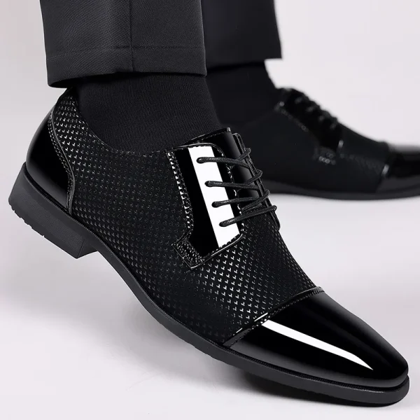 Trending Classic Black Patent Leather Oxfords for Men Stylish Footwear - Image 4