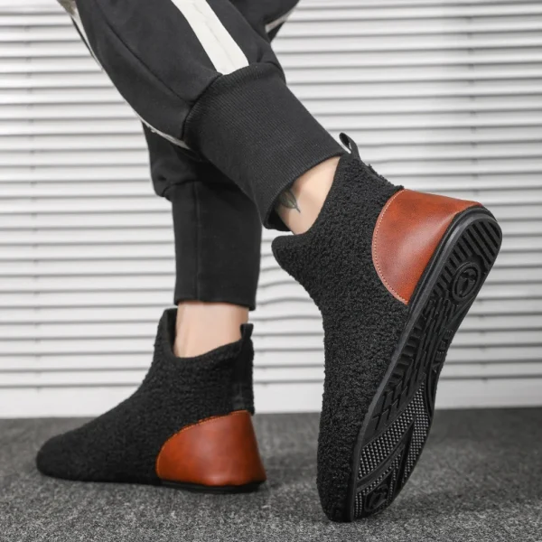 Warm High Top Cotton Slippers for Men Lightweight Indoor Winter Shoes - Image 6