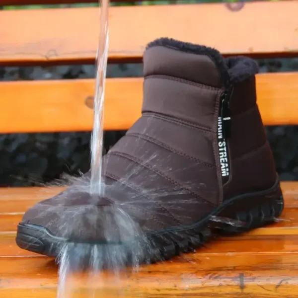 Men's Waterproof Winter Snow Boots with Double Zipper and Plush Lining - Image 5
