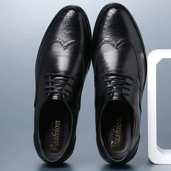 Handcrafted Genuine Calfskin Leather Brogue Oxford Shoes for Men - Image 3