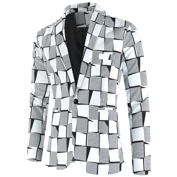 Men's Long Sleeve Lapel Blazer Jacket for Business Casual Fall Fashion - Image 2