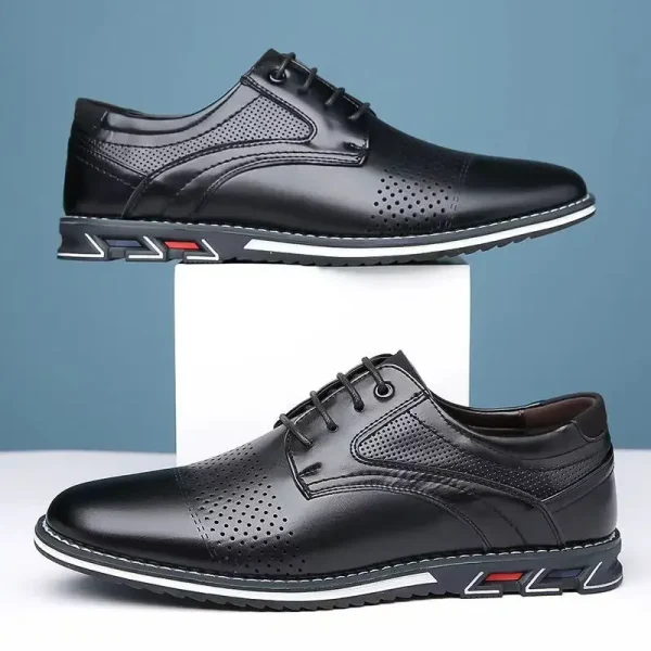 Luxury Black Leather Oxford Shoes for Men Big Sizes 48 to 53 - Image 5