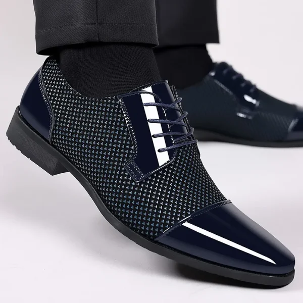 Trending Classic Black Patent Leather Oxfords for Men Stylish Footwear - Image 2