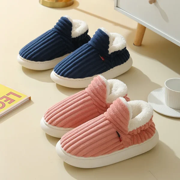 Cozy Winter Cotton Boots and Fuzzy Slippers for Men and Women - Image 2