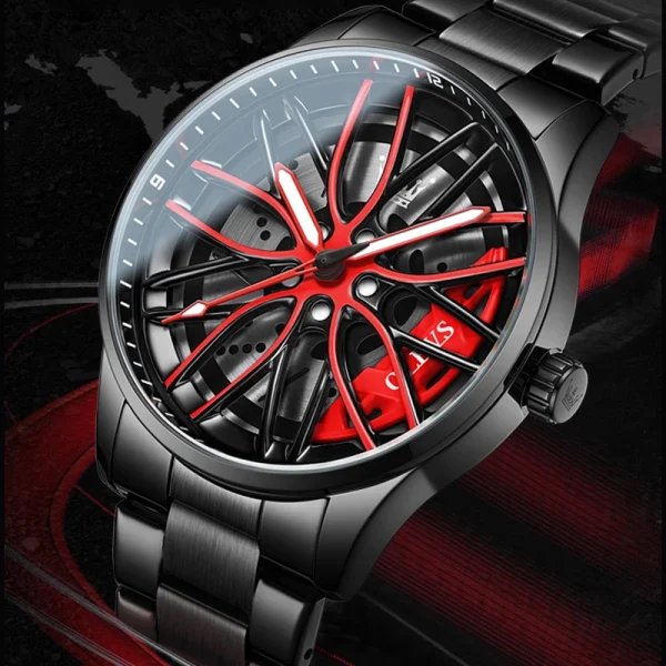  9937 Men's Waterproof Quartz Watch with Rotatable Hub Dial Luminous - Image 4