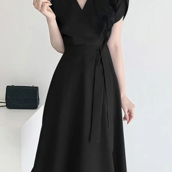 ZANZEA Elegant Summer Short Sleeve A-Line Dress in Multiple Colors and Sizes - Image 4