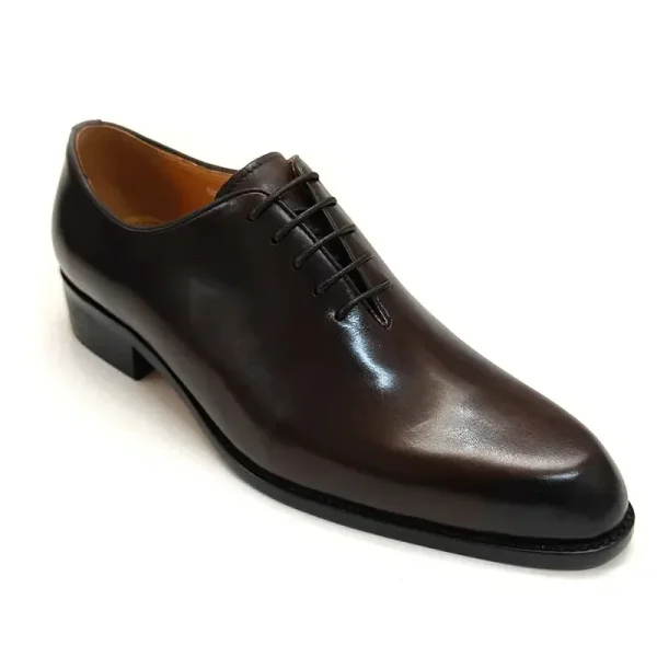 Handmade Men's Leather Oxford Shoes Comfortable Casual Business Black Coffee - Image 2