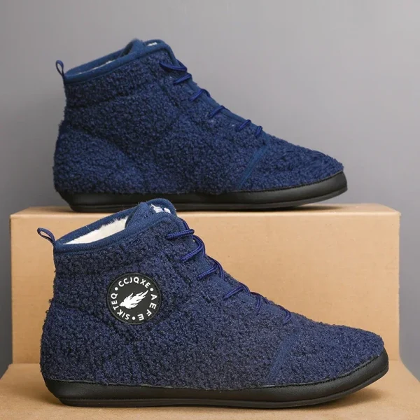 Warm Lightweight High Top Cotton Slippers for Men Winter Indoor Use - Image 5