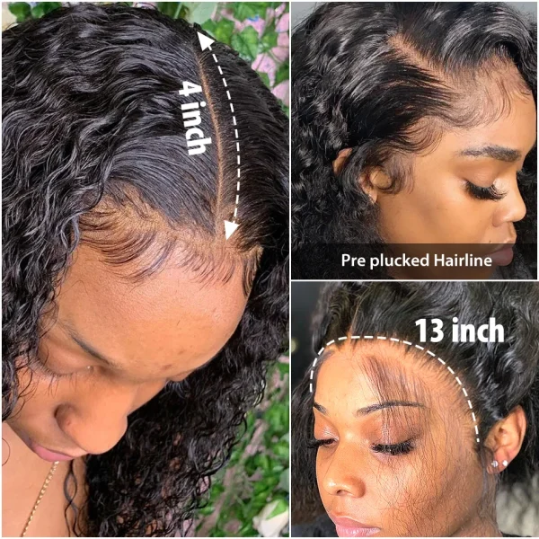 Kinky Curly Deep Wave 13x6 HD Lace Frontal Human Hair Wig for Women - Image 3