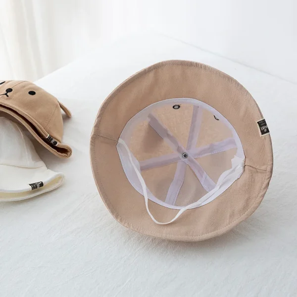 Cute Bear Baby Bucket Hat with Ears for Boys and Girls - Cotton Sun Protection - Image 6
