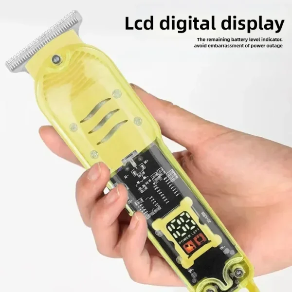 Rechargeable Professional Hair Clippers for Men Transparent Design - Image 4