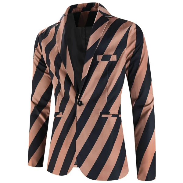 Men's Long Sleeve Lapel Blazer Jacket for Business Casual Fall Fashion - Image 3