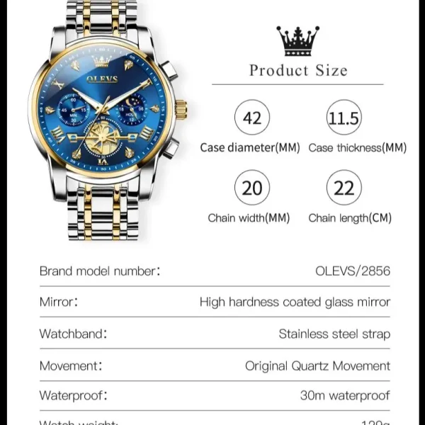  2856 Men's Quartz Flywheel Skeleton Chronograph Moon Phase Watch - Stylish Timepiece for Every Occasion - Image 6