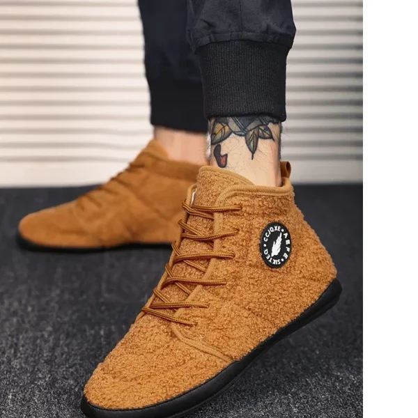 Warm Lightweight High Top Cotton Slippers for Men Winter Indoor Use - Image 4