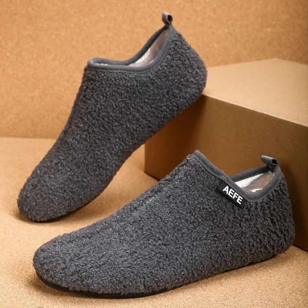 Warm Lightweight Cotton Slippers for Men Plush Winter Home Loafers - Image 4