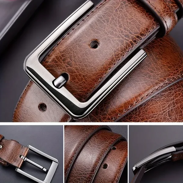 High Quality Genuine Leather Men's Buckle Jeans Casual Belts Fashion - Image 5