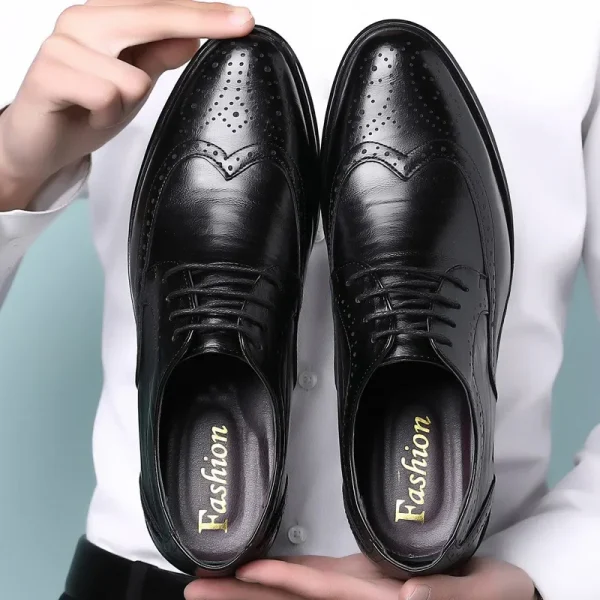 Handcrafted Genuine Calfskin Leather Brogue Oxford Shoes for Men - Image 2