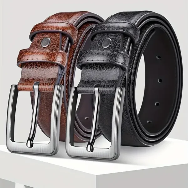 High Quality Genuine Leather Men's Buckle Jeans Casual Belts Fashion - Image 3