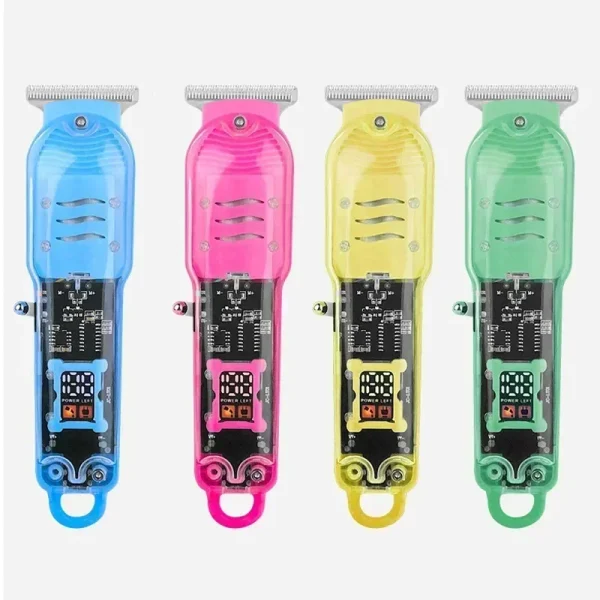 Rechargeable Professional Hair Clippers for Men Transparent Design - Image 3