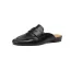 Black Leather Mules