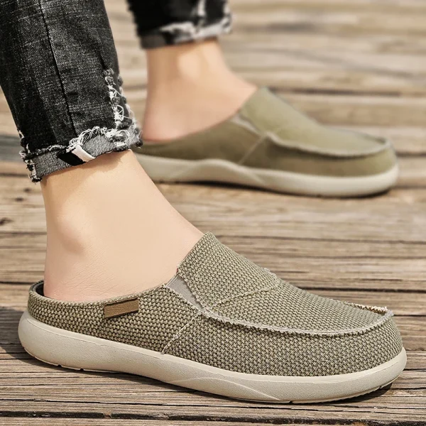 Lightweight Summer Men Slippers Classic Slip-on Canvas Casual Loafers - Image 4