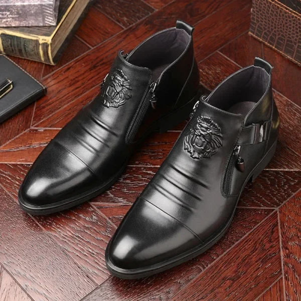 High Quality Plus Size 48 Men's Ankle Boots Leather Chelsea Dress Shoes - Image 3