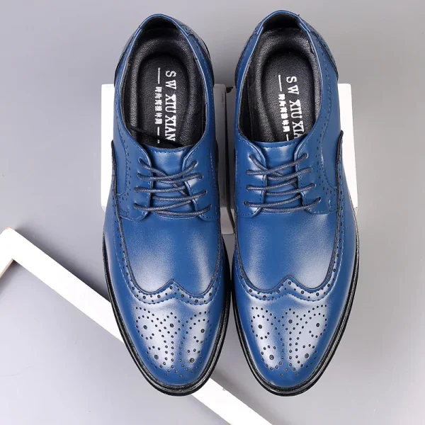 Handcrafted Men's Oxford Brogue Shoes in Genuine Calfskin Leather - Image 5