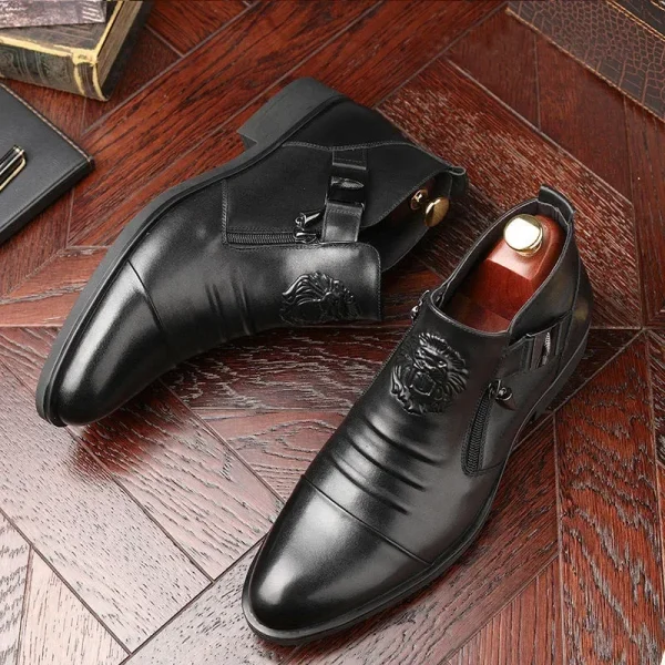 High Quality Plus Size 48 Men's Ankle Boots Leather Chelsea Dress Shoes - Image 4