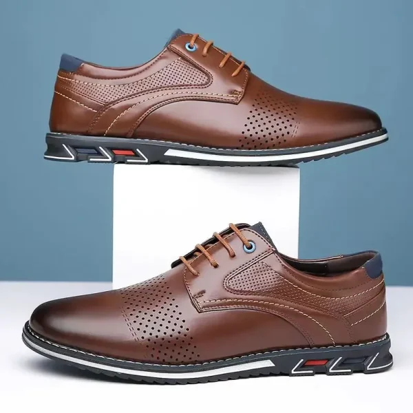 Luxury Black Leather Oxford Shoes for Men Big Sizes 48 to 53 - Image 3
