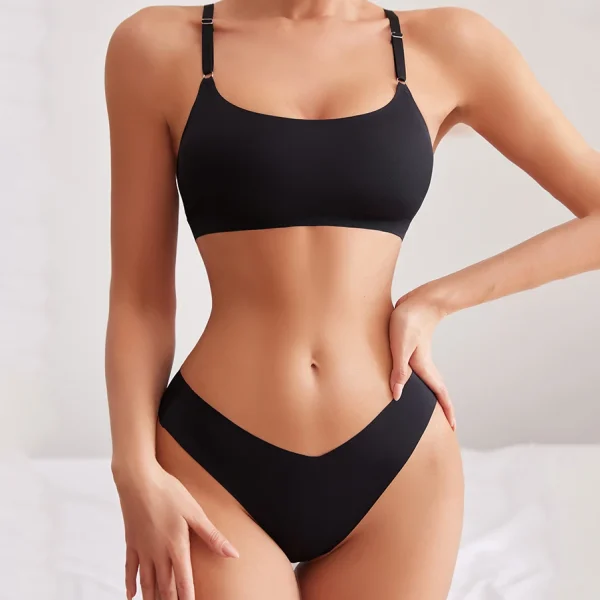 Premium Seamless Wireless Bras & Underwear Set in Stylish Ice Silk - Image 6