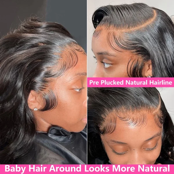 HD Transparent Body Wave Lace Front Wig 200 Density Human Hair - Image 2
