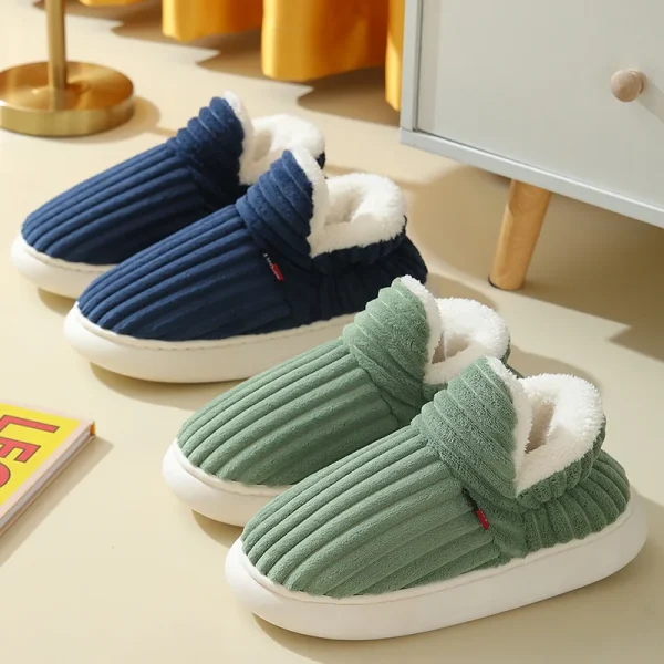 Cozy Shevalues Winter Men Slippers Soft Plush Indoor Fur Boots - Image 6
