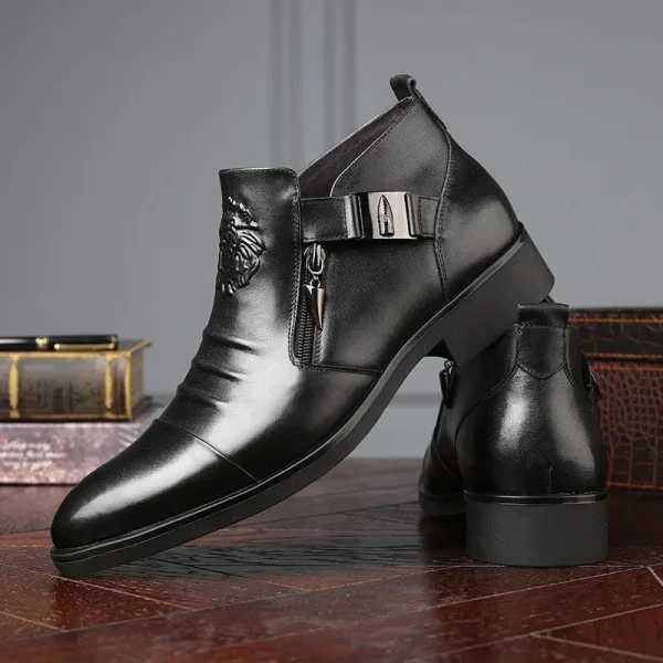 High Quality Plus Size 48 Men's Ankle Boots Leather Chelsea Dress Shoes - Image 2