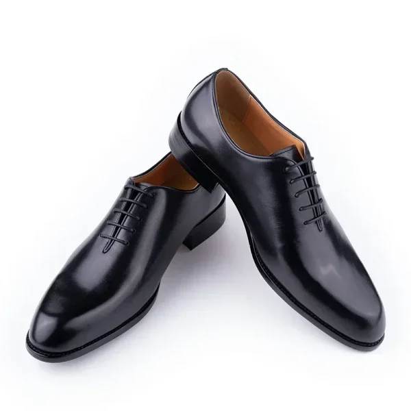Handmade Men's Leather Oxford Shoes Comfortable Casual Business Black Coffee - Image 6