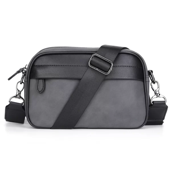 Men's PU Leather Business Shoulder Bag Casual Crossbody Messenger Bag - Image 3