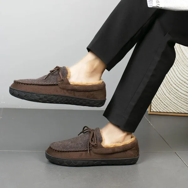 Big Size 49 50 Men Loafers Soft Leather Slippers Breathable Driving Shoes - Image 3