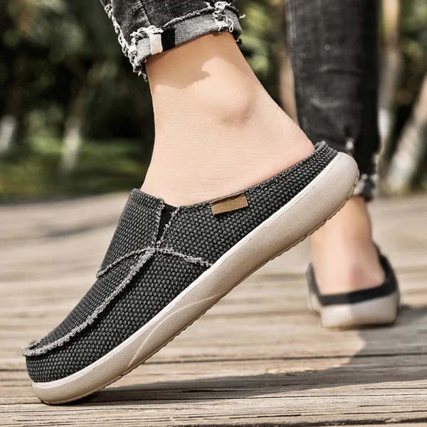 Lightweight Summer Men Slippers Classic Slip-on Canvas Casual Loafers - Image 5
