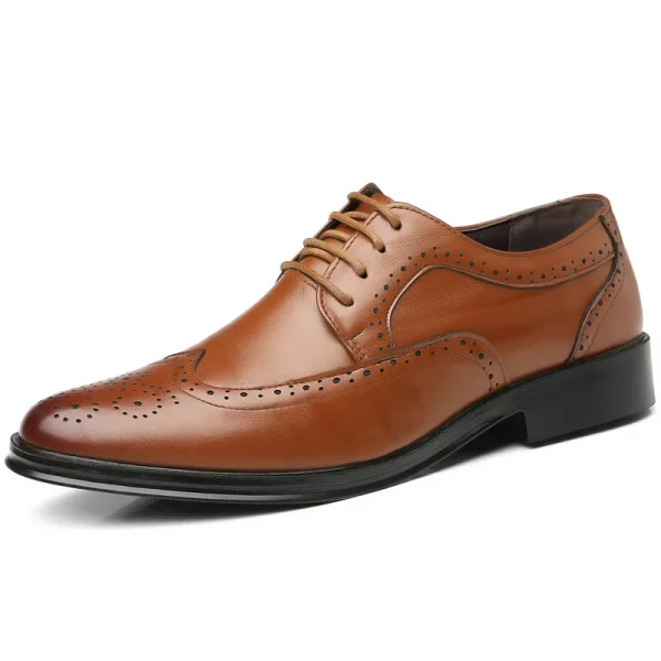Handcrafted Men's Oxford Brogue Shoes in Genuine Calfskin Leather - Image 6