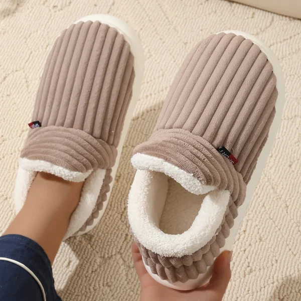 Cozy Winter Cotton Boots and Fuzzy Slippers for Men and Women - Image 6